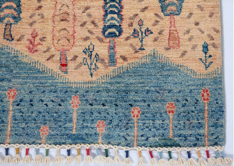 Kazak Multicolor Hand Knotted 33 X 410  Area Rug 700-148330 Image 5