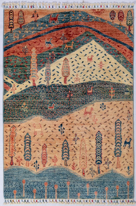 Kazak Multicolor Hand Knotted 33 X 410  Area Rug 700-148330 Image 0