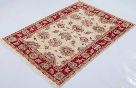 Chobi Beige Hand Knotted 31 X 44  Area Rug 700-148335 Image 2