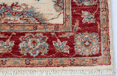 Chobi Beige Hand Knotted 31 X 44  Area Rug 700-148335 Image 4