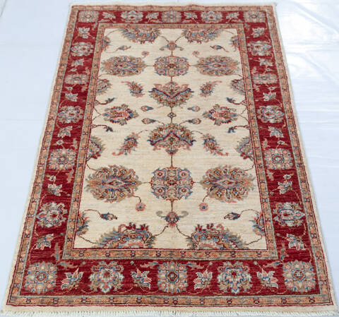 Chobi Beige Hand Knotted 31 X 47  Area Rug 700-148336 Image 1