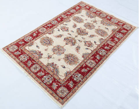 Chobi Beige Hand Knotted 31 X 47  Area Rug 700-148336 Image 2