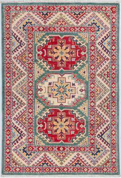 Afghan Kazak Green Rectangle 3x5 ft Wool Carpet 148341