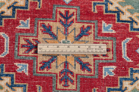 Kazak Green Hand Knotted 34 X 410  Area Rug 700-148343 Image 8