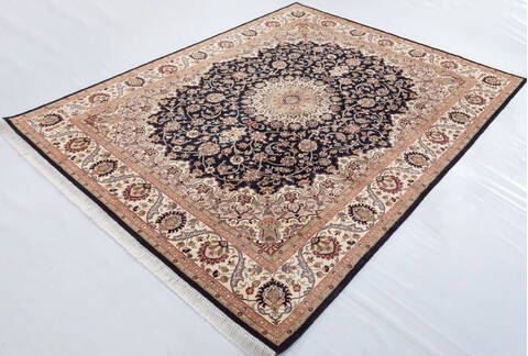 Pak-Persian Black Hand Knotted 82 X 105  Area Rug 700-148346 Image 2