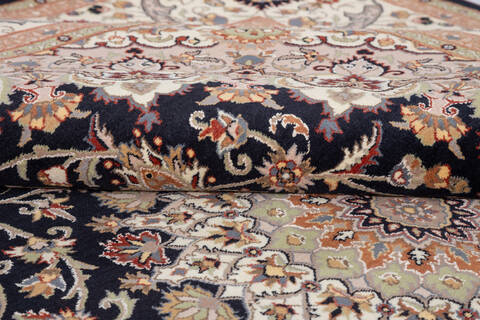 Pak-Persian Black Hand Knotted 82 X 105  Area Rug 700-148346 Image 6