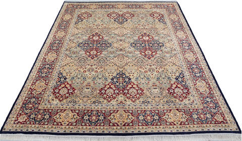 Pak-Persian Blue Hand Knotted 81 X 105  Area Rug 700-148347 Image 1