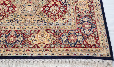 Pak-Persian Blue Hand Knotted 81 X 105  Area Rug 700-148347 Image 4
