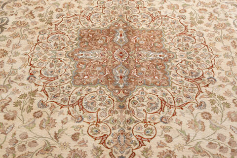 Pak-Persian Beige Hand Knotted 81 X 103  Area Rug 700-148348 Image 3