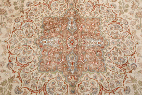 Pak-Persian Beige Hand Knotted 81 X 103  Area Rug 700-148348 Image 5