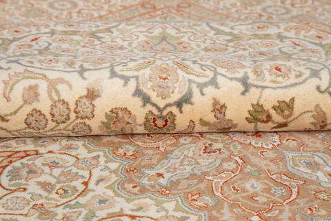 Pak-Persian Beige Hand Knotted 81 X 103  Area Rug 700-148348 Image 6
