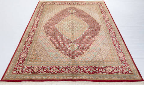Pak-Persian Red Hand Knotted 81 X 104  Area Rug 700-148349 Image 1