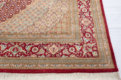 Pak-Persian Red Hand Knotted 81 X 104  Area Rug 700-148349 Image 4