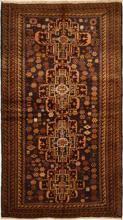 Baluch Brown Hand Knotted 38 X 67  Area Rug 100-15021 Image 0