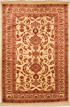Afghan Floral Yellow Rectangle 4x6 ft Wool Carpet 15073