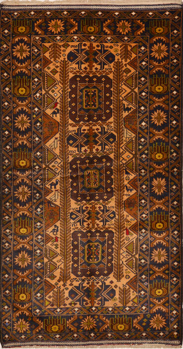 Baluch Brown Hand Knotted 37 X 68  Area Rug 100-15106 Image 0