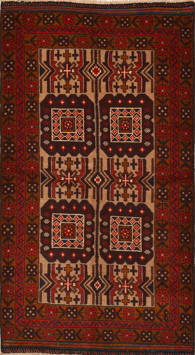 Baluch Beige Hand Knotted 35 X 59  Area Rug 100-15159 Image 0