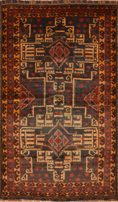 Baluch Blue Hand Knotted 35 X 65  Area Rug 100-15185 Image 0