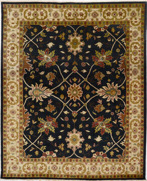 Indian Ziegler Blue Rectangle 8x10 ft Wool Carpet 15593