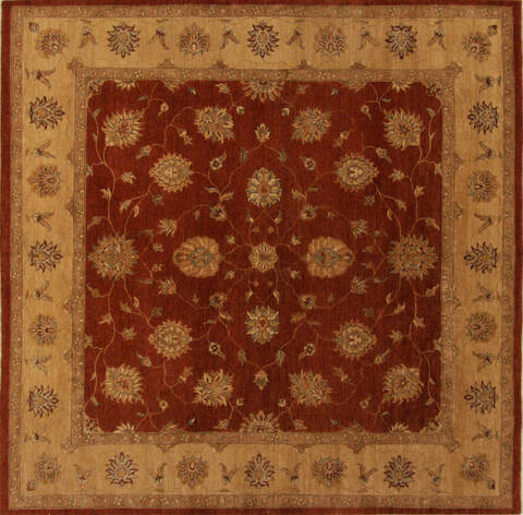 Ziegler Red Square Hand Knotted 100 X 100  Area Rug 251-15654 Image 0