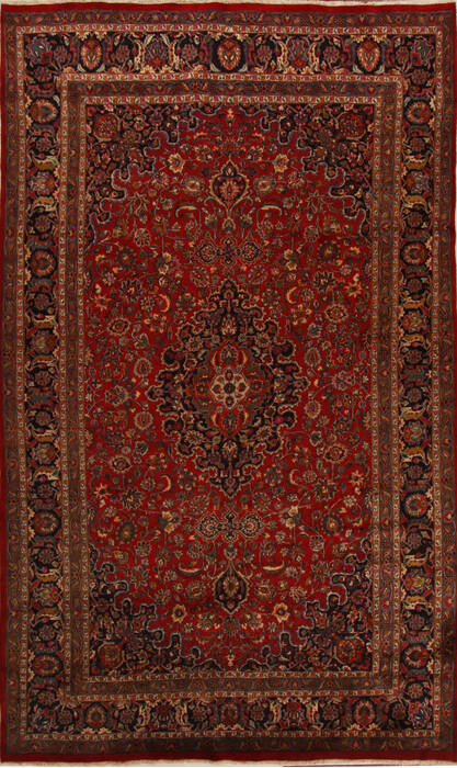 Mashad Red Hand Knotted 97 X 161  Area Rug 251-15662 Image 0