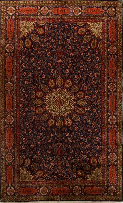 Tabriz Blue Hand Knotted 96 X 157  Area Rug 251-15681 Image 0