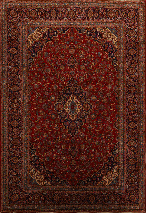 Kashan Red Hand Knotted 97 X 1311  Area Rug 251-15693 Image 0
