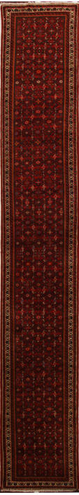 Hossein Abad Red Runner Hand Knotted 26 X 162  Area Rug 251-15723 Image 0