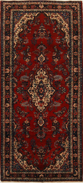 Mehravan Red Runner Hand Knotted 410 X 111  Area Rug 251-15747 Image 0