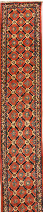 Mahal Orange Runner Hand Knotted 28 X 241  Area Rug 250-15844 Image 0