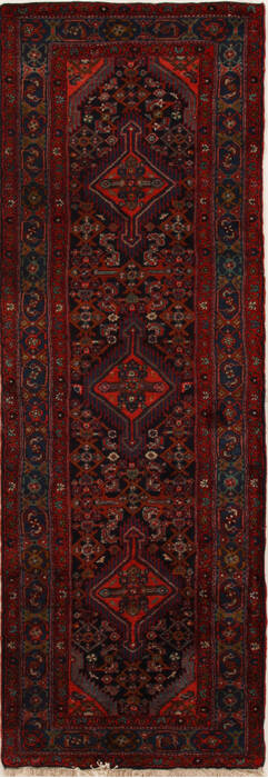 Hamedan Black Runner Hand Knotted 34 X 911  Area Rug 250-15933 Image 0