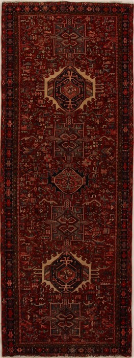 Karajeh Red Runner Hand Knotted 37 X 98  Area Rug 250-15937 Image 0