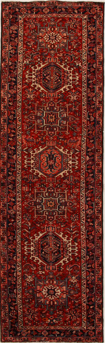 Karajeh Red Runner Hand Knotted 35 X 114  Area Rug 250-15983 Image 0