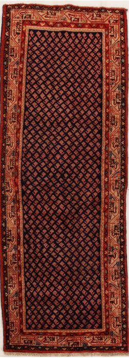 Mussel Blue Runner Hand Knotted 38 X 101  Area Rug 250-15989 Image 0