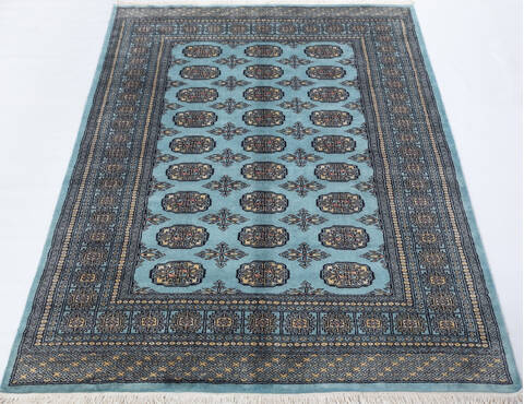 Bokhara Light Blue Hand Knotted 48 X 68  Area Rug 700-155551 Image 1