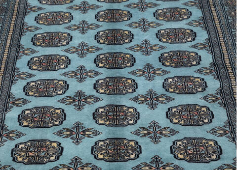 Bokhara Light Blue Hand Knotted 48 X 68  Area Rug 700-155551 Image 2