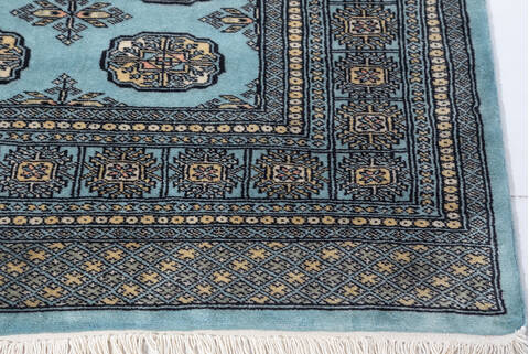 Bokhara Light Blue Hand Knotted 48 X 68  Area Rug 700-155551 Image 3