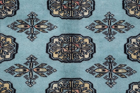 Bokhara Light Blue Hand Knotted 48 X 68  Area Rug 700-155551 Image 4