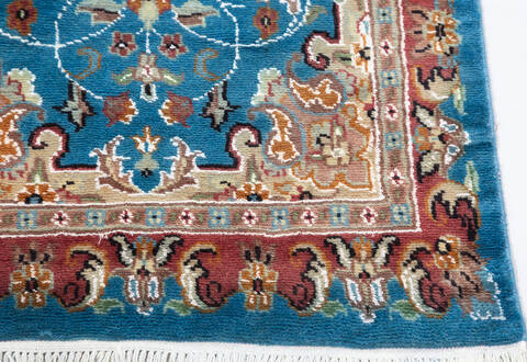 Pak-Persian Blue Runner Hand Knotted 26 X 1011  Area Rug 700-155558 Image 3