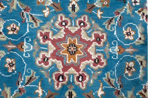 Pak-Persian Blue Runner Hand Knotted 26 X 1011  Area Rug 700-155558 Image 4