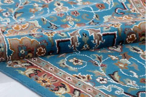 Pak-Persian Blue Runner Hand Knotted 26 X 1011  Area Rug 700-155558 Image 5