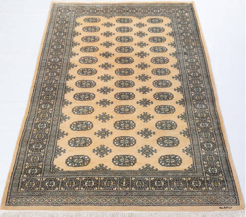 Bokhara Beige Hand Knotted 42 X 69  Area Rug 700-155572 Image 1