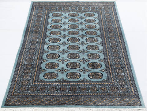 Bokhara Light Blue Hand Knotted 47 X 69  Area Rug 700-155585 Image 1