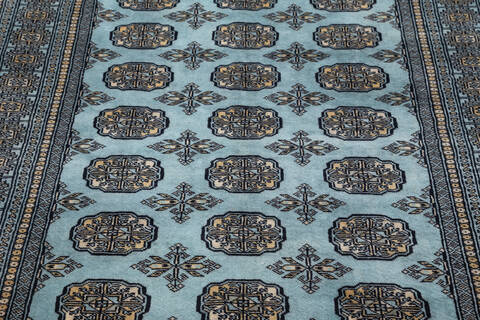 Bokhara Light Blue Hand Knotted 47 X 69  Area Rug 700-155585 Image 2