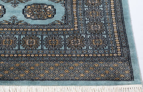 Bokhara Light Blue Hand Knotted 47 X 69  Area Rug 700-155585 Image 3