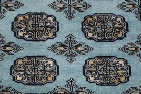Bokhara Light Blue Hand Knotted 47 X 69  Area Rug 700-155585 Image 4