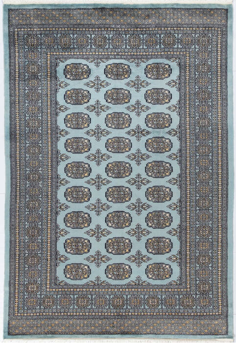 Bokhara Light Blue Hand Knotted 47 X 69  Area Rug 700-155585 Image 0
