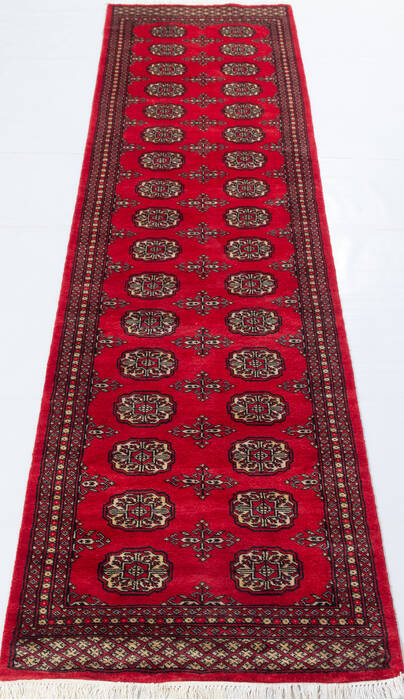 Bokhara Red Runner Hand Knotted 27 X 102  Area Rug 700-155599 Image 1