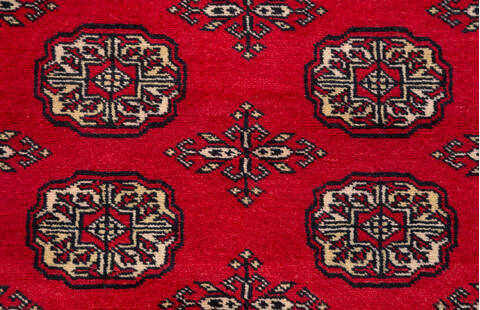 Bokhara Red Runner Hand Knotted 27 X 102  Area Rug 700-155599 Image 4