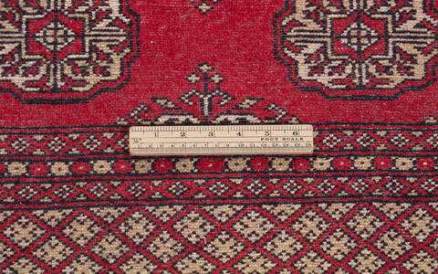 Bokhara Red Runner Hand Knotted 27 X 102  Area Rug 700-155599 Image 6